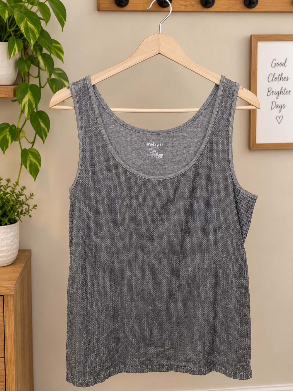 Lane Bryant Gray Sequin Front Tank Top Plus Size 18/20 Sleeveless Layering Top